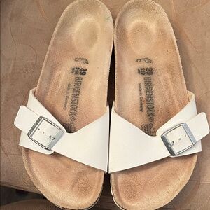 Birkenstock White Slide Sandals